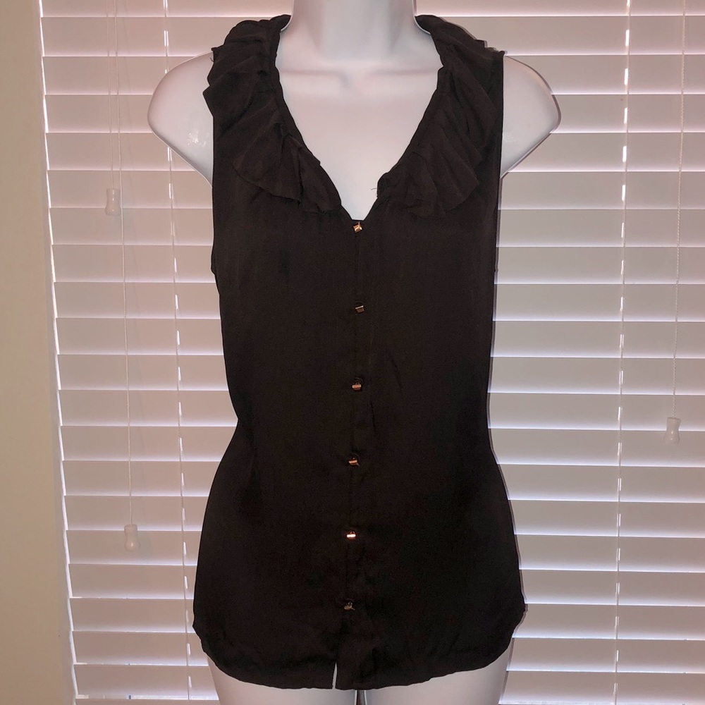 Antonio Melani Sleevless Brown button up blouse M